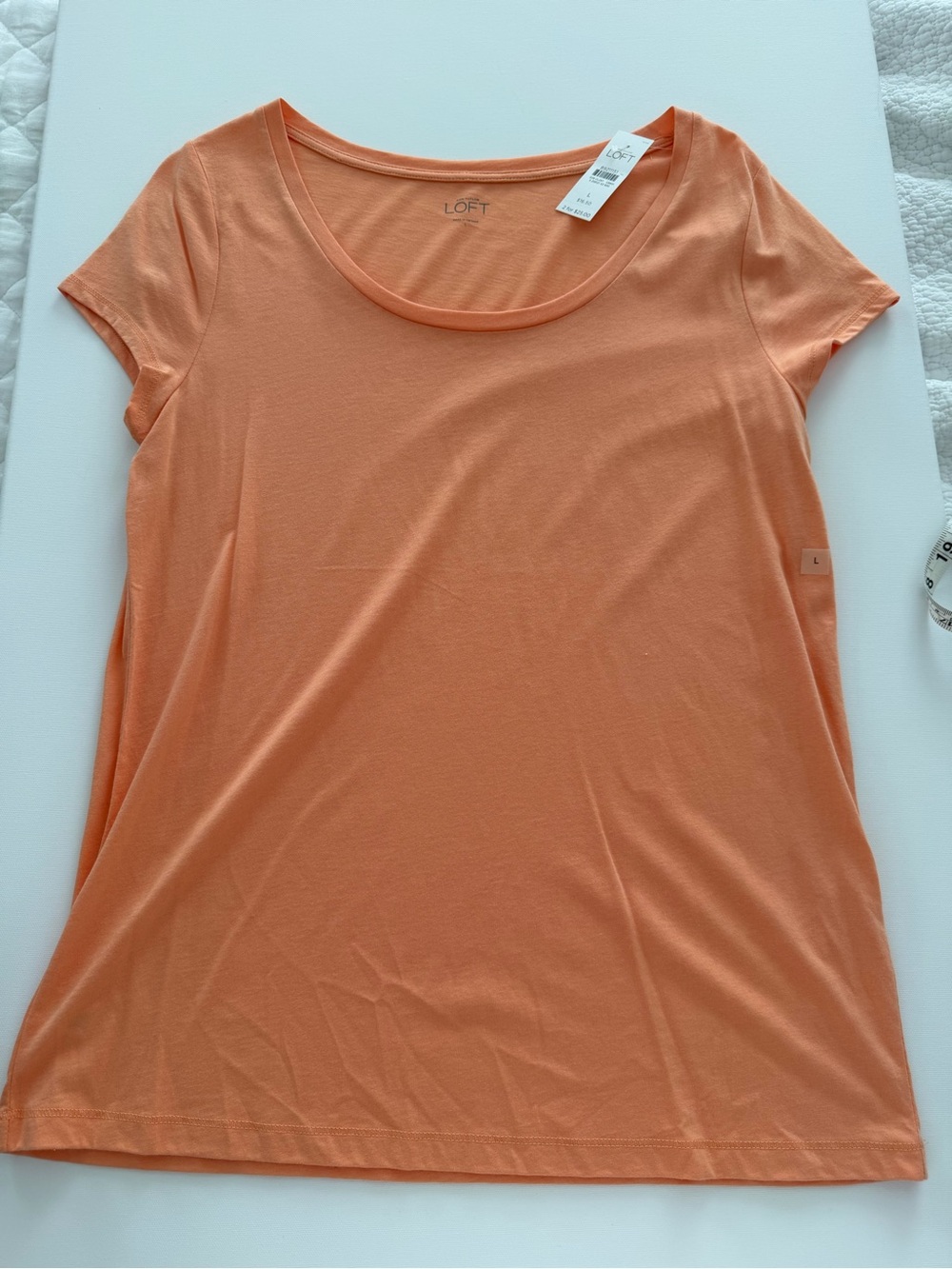 LOFT Women's Scoop Neck Short Sleeve Top - Peach